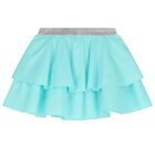 Girls Aqua Frill Skirt, 1, hi-res