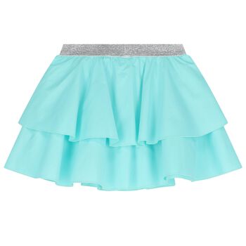 Girls Aqua Frill Skirt