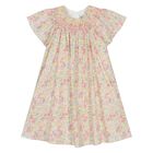 Girls Pink & Yellow Floral Liberty Print Dress, 1, hi-res