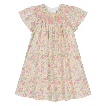 Girls Pink & Yellow Floral Liberty Print Dress