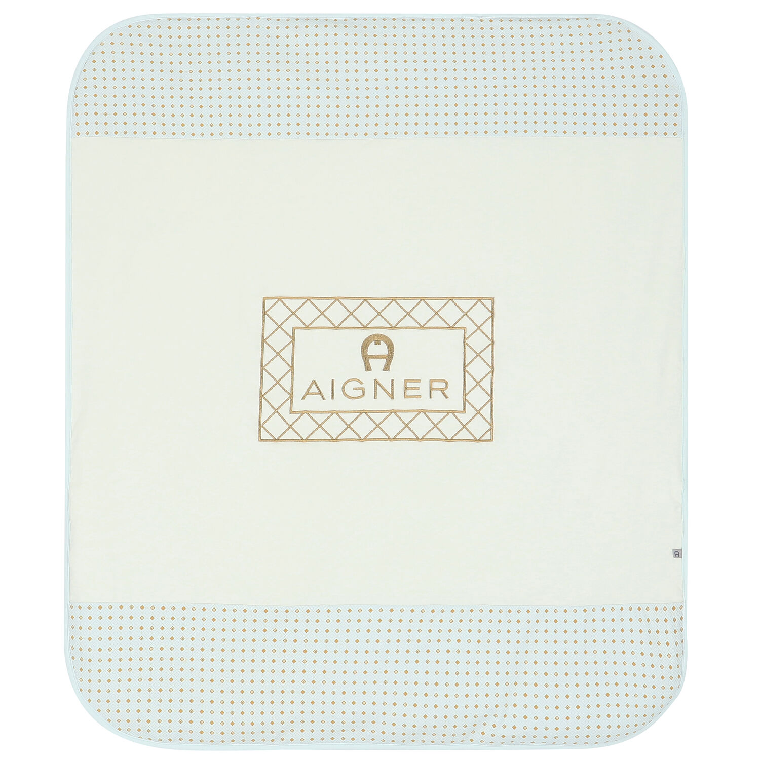 Ivory & Blue Baby Blanket, 2, hi-res