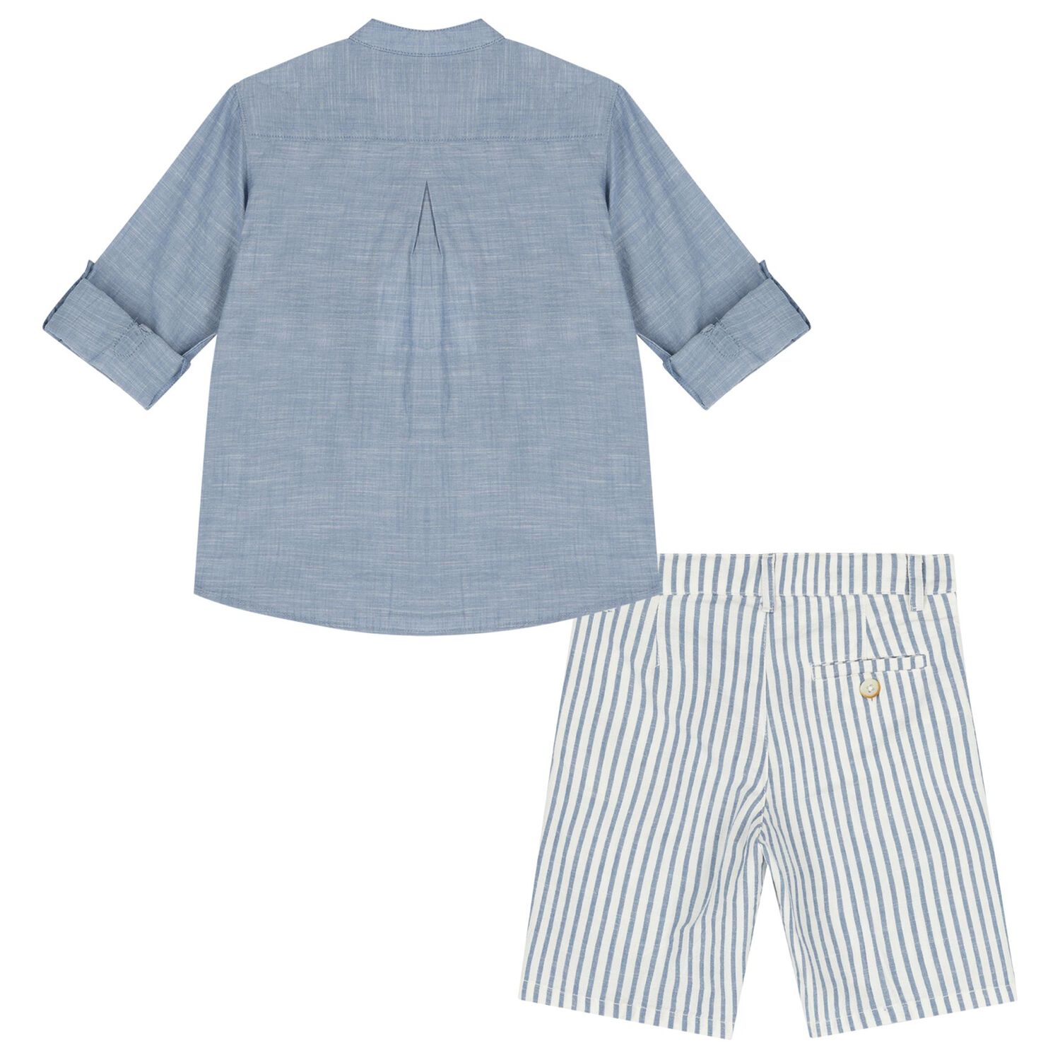 Boys Blue & Ivory Shorts Set, 1, hi-res