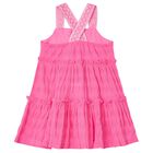 Girls Pink Tiered Dress, 1, hi-res