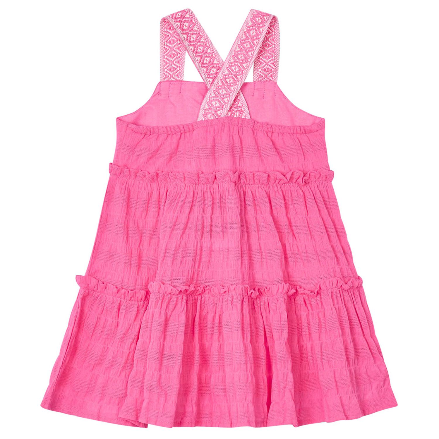 Girls Pink Tiered Dress, 1, hi-res