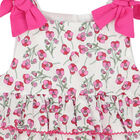 Baby Girls White & Pink Floral Romper, 1, hi-res