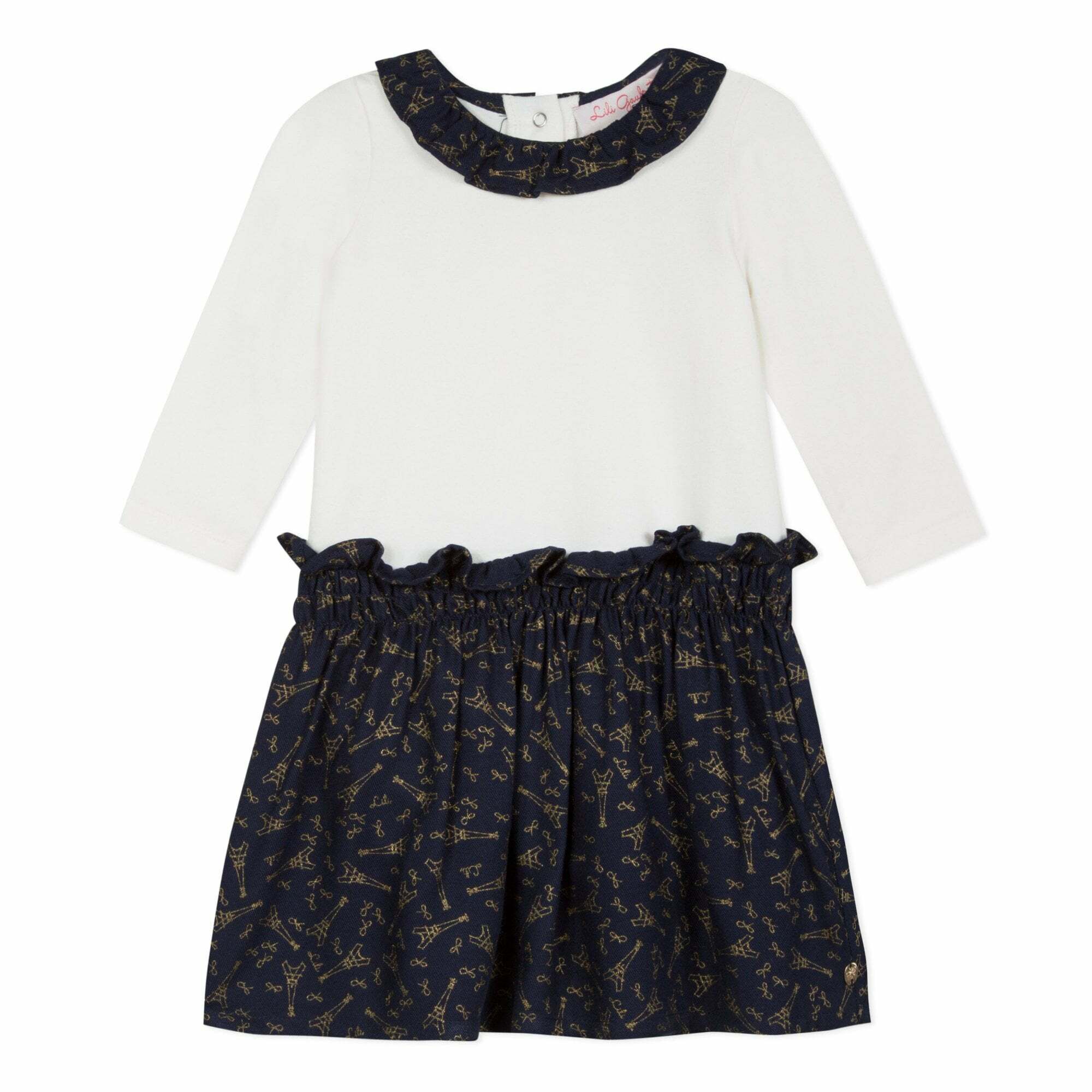 Lili Gaufrette Baby Girls Navy White Dress Junior Couture UK