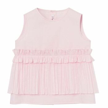 Girls Pink Ruffle Top