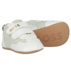 Baby Boys Ivory Logo Pre Walker Shoes, 1, hi-res