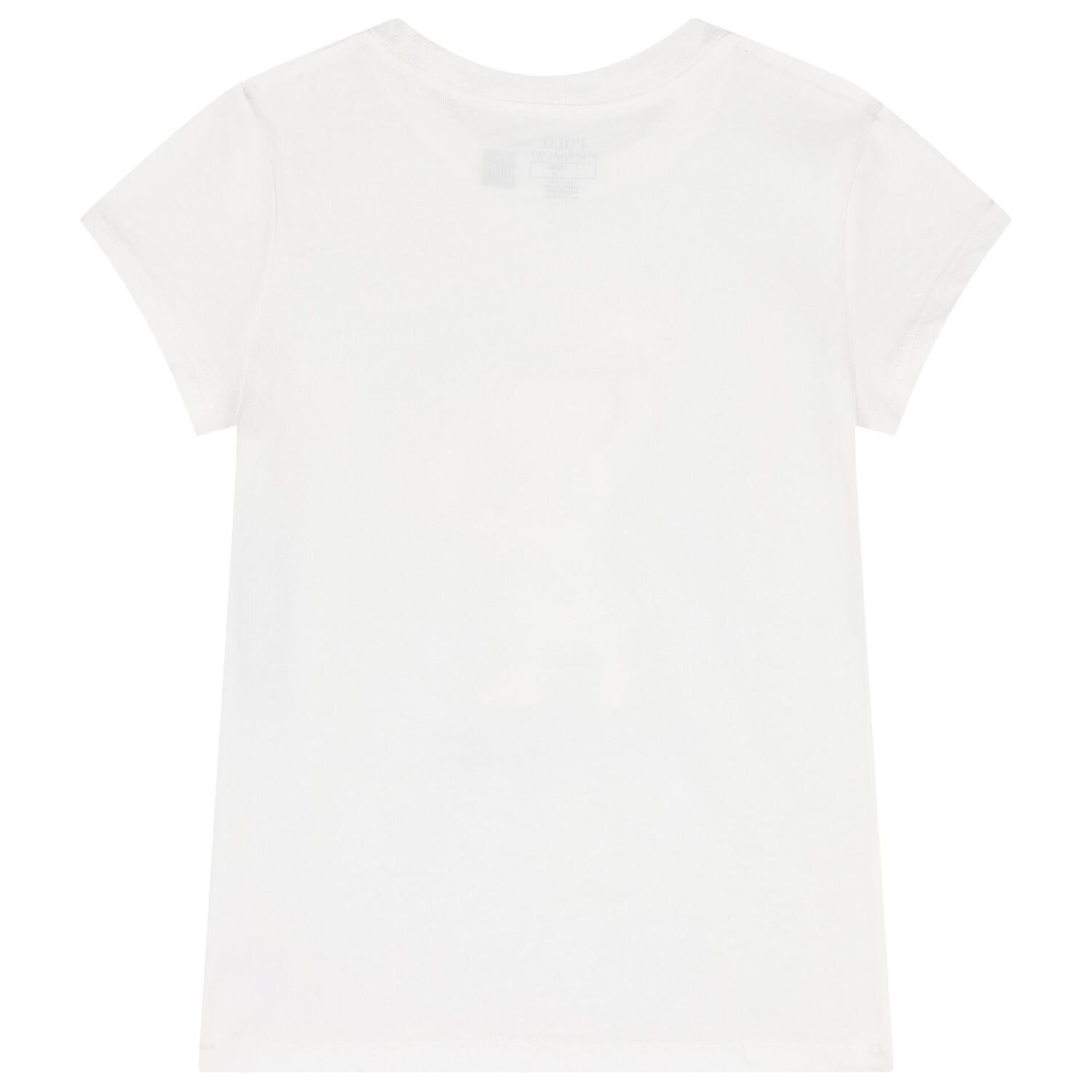 Girls White Polo Bear T-Shirt, 1, hi-res