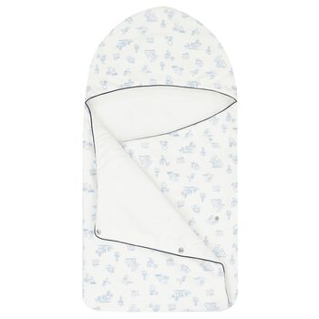 Baby Boys Ivory & Blue Logo Nest