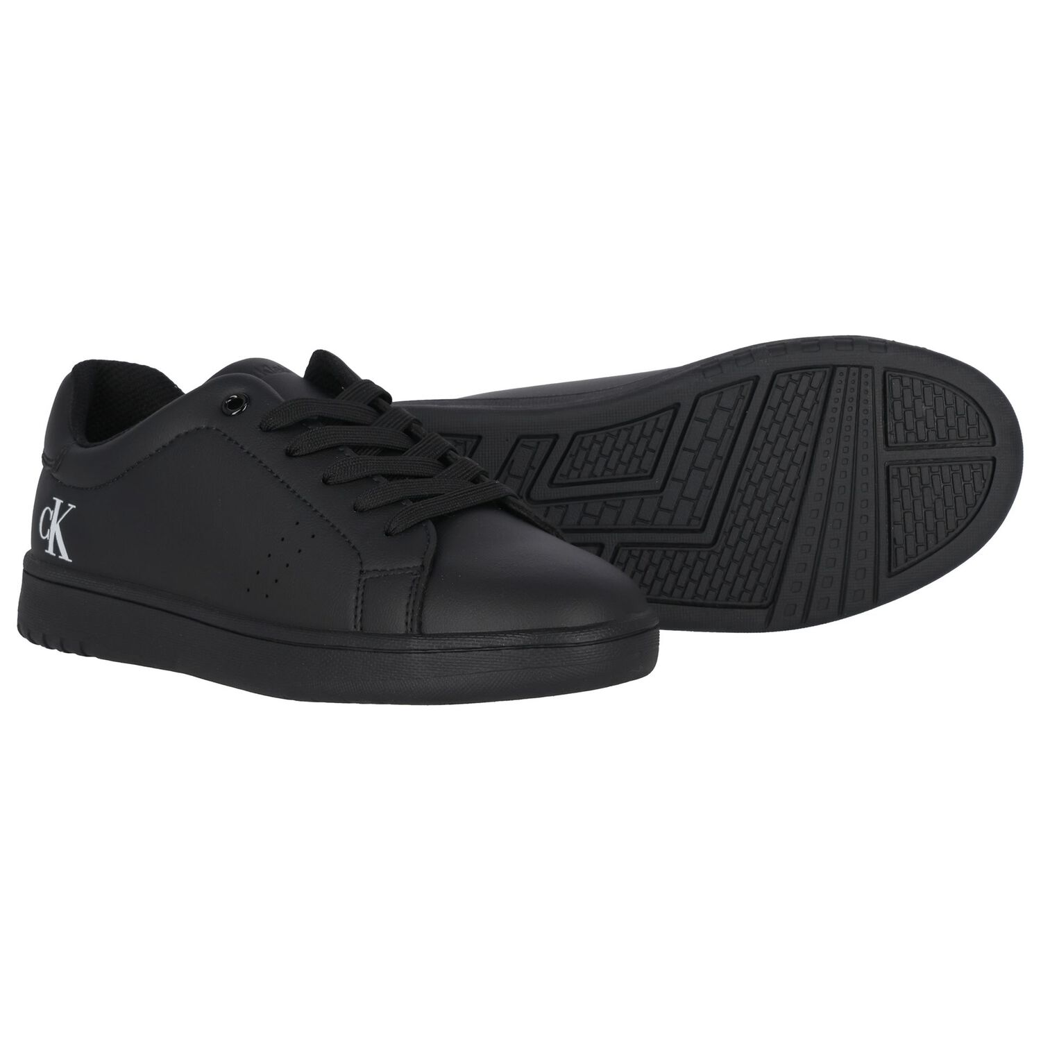 Black Logo Trainers, 1, hi-res