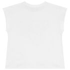 Girls White Logo T-Shirt, 1, hi-res