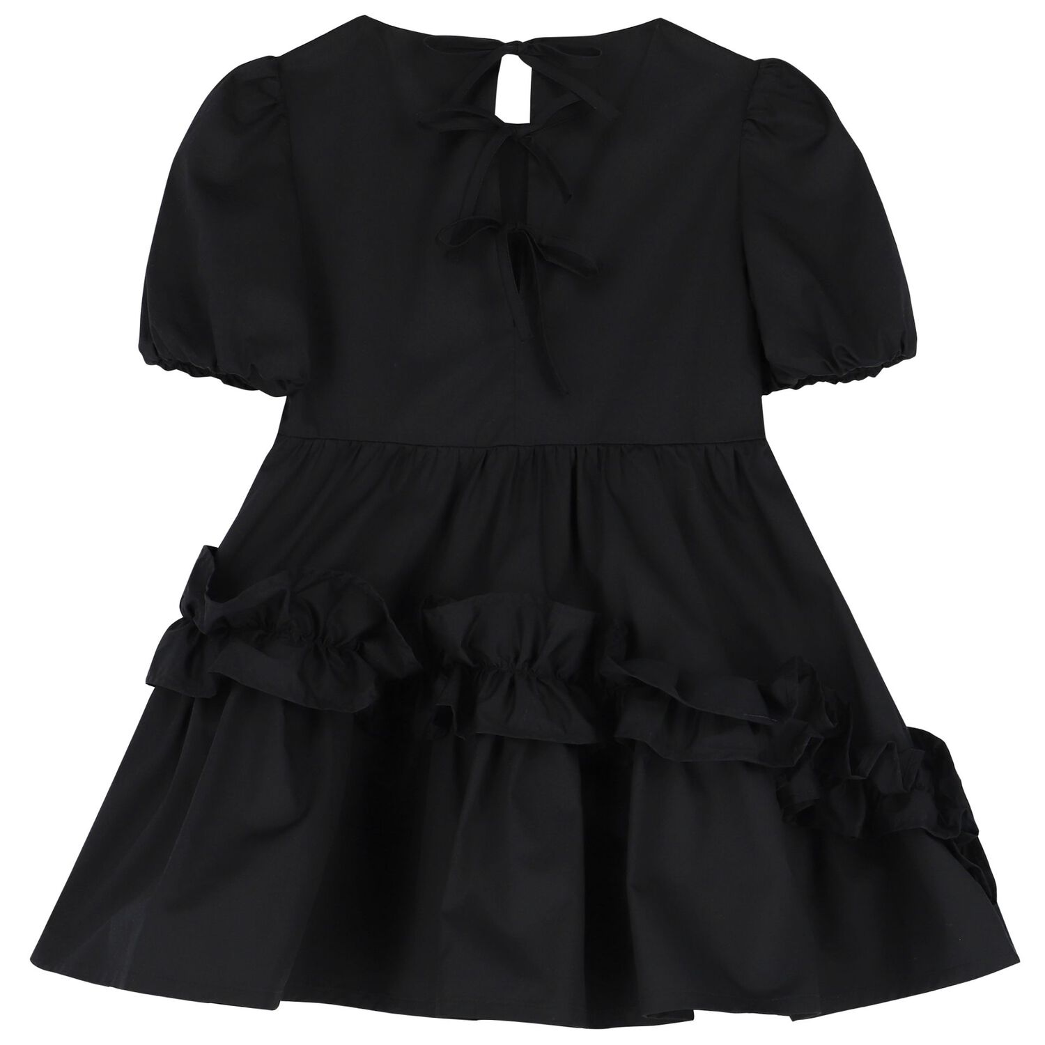 Girls Black Logo Poplin Dress, 2, hi-res image number null