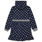 Girls Navy Blue Logo Hooded Dress, 1, hi-res