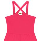 Girls Pink Criss Cross Strap Playsuit, 3, hi-res