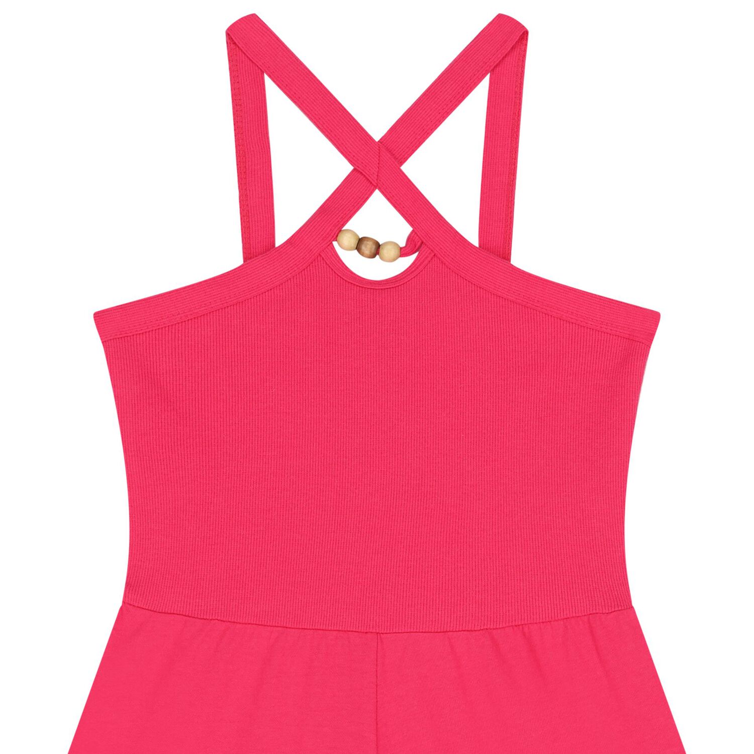 Girls Pink Criss Cross Strap Playsuit, 3, hi-res image number null