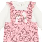 Baby Girls White & Pink Logo Babygrow, 1, hi-res