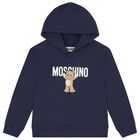 Navy Blue Teddy Bear Logo Hooded Top, 2, hi-res