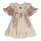 Baby Girls Ivory & Pink Paisley Dress, 2, hi-res
