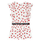 Girls Ivory Heart Playsuit, 1, hi-res
