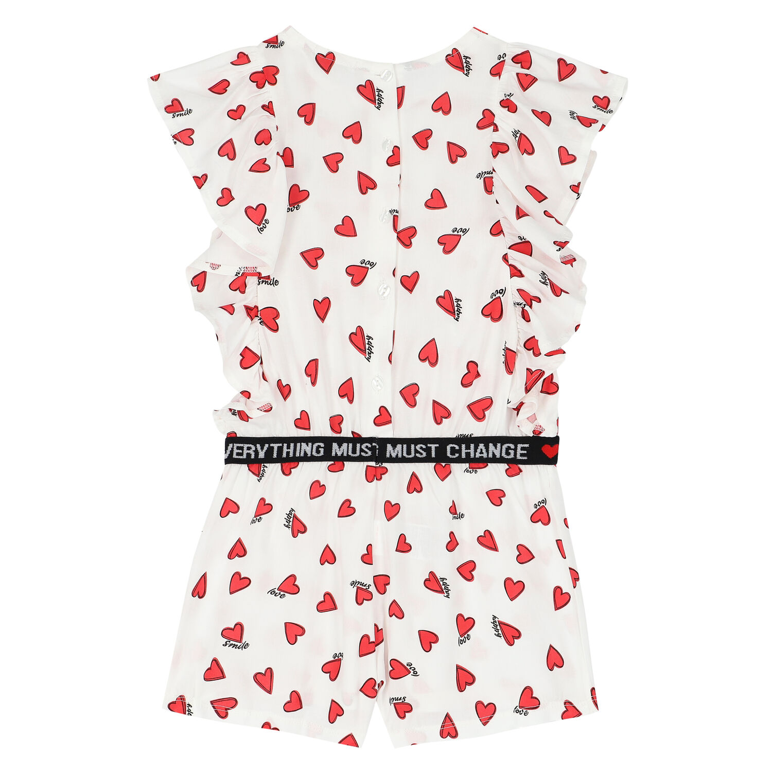 Girls Ivory Heart Playsuit, 1, hi-res image number null
