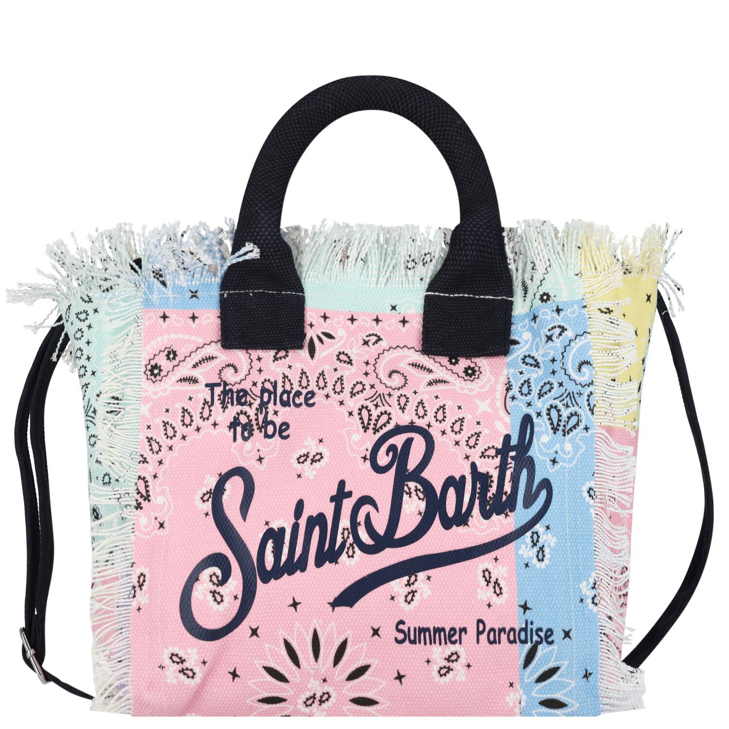 Girls Multi-Coloured Paisley Logo Tote Bag , 1, hi-res