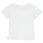 Girls White Sequin Flamingo T-Shirt , 1, hi-res