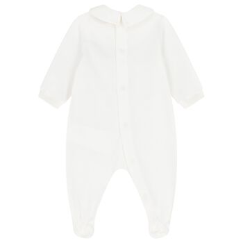 White Teddy Bear Logo Babygrow