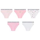 Girls White & Pink Bikini Brief ( 5-Pack ), 1, hi-res
