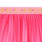 Girls Pink Glitters Pleated Logo Skirt, 1, hi-res