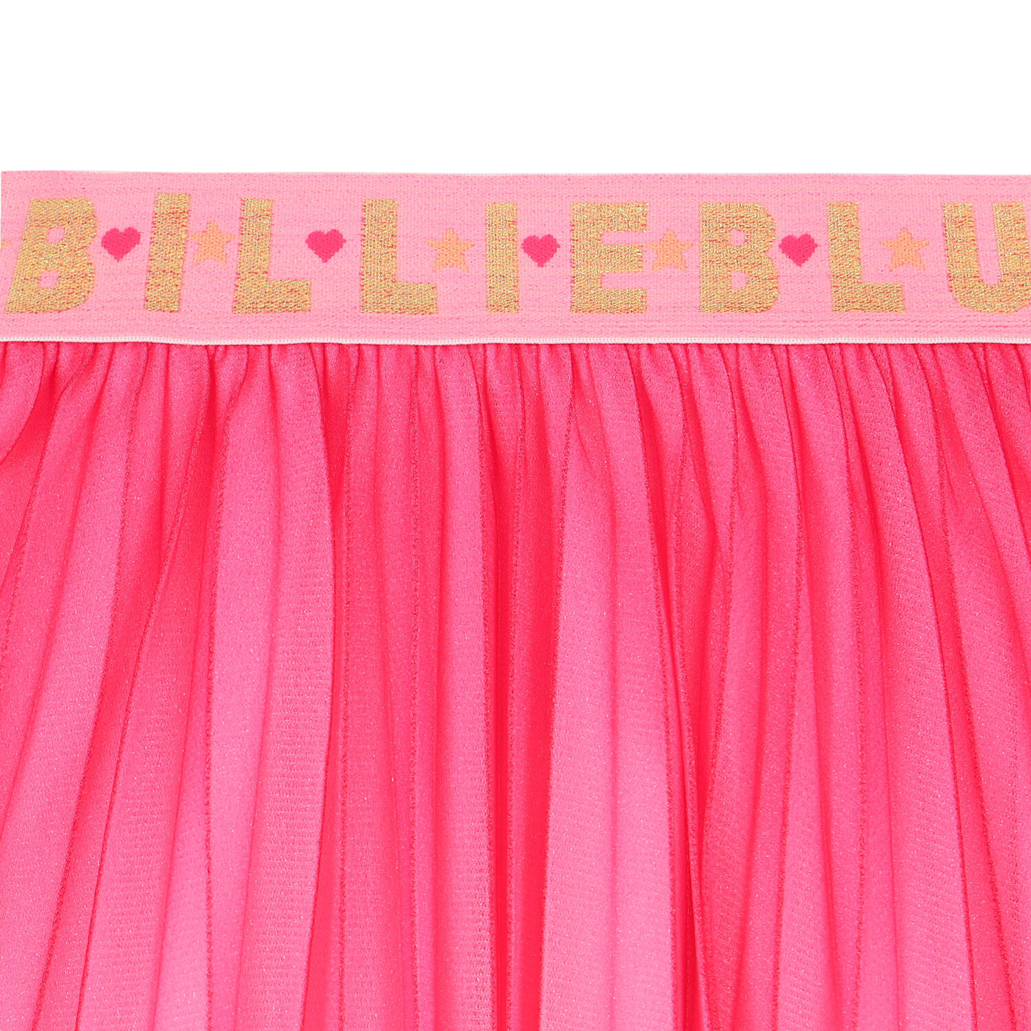 Girls Pink Glitters Pleated Logo Skirt, 1, hi-res