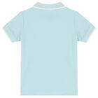 Younger Boys Blue Logo Polo Shirt, 1, hi-res