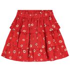 Girls Red Planet Boke Tiered Skirt, 1, hi-res