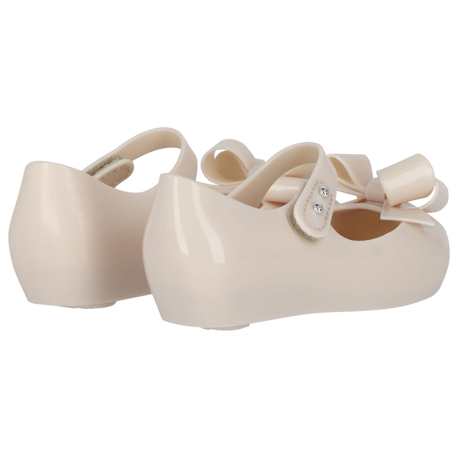 Girls Beige Bow Jelly Shoes, 1, hi-res image number null
