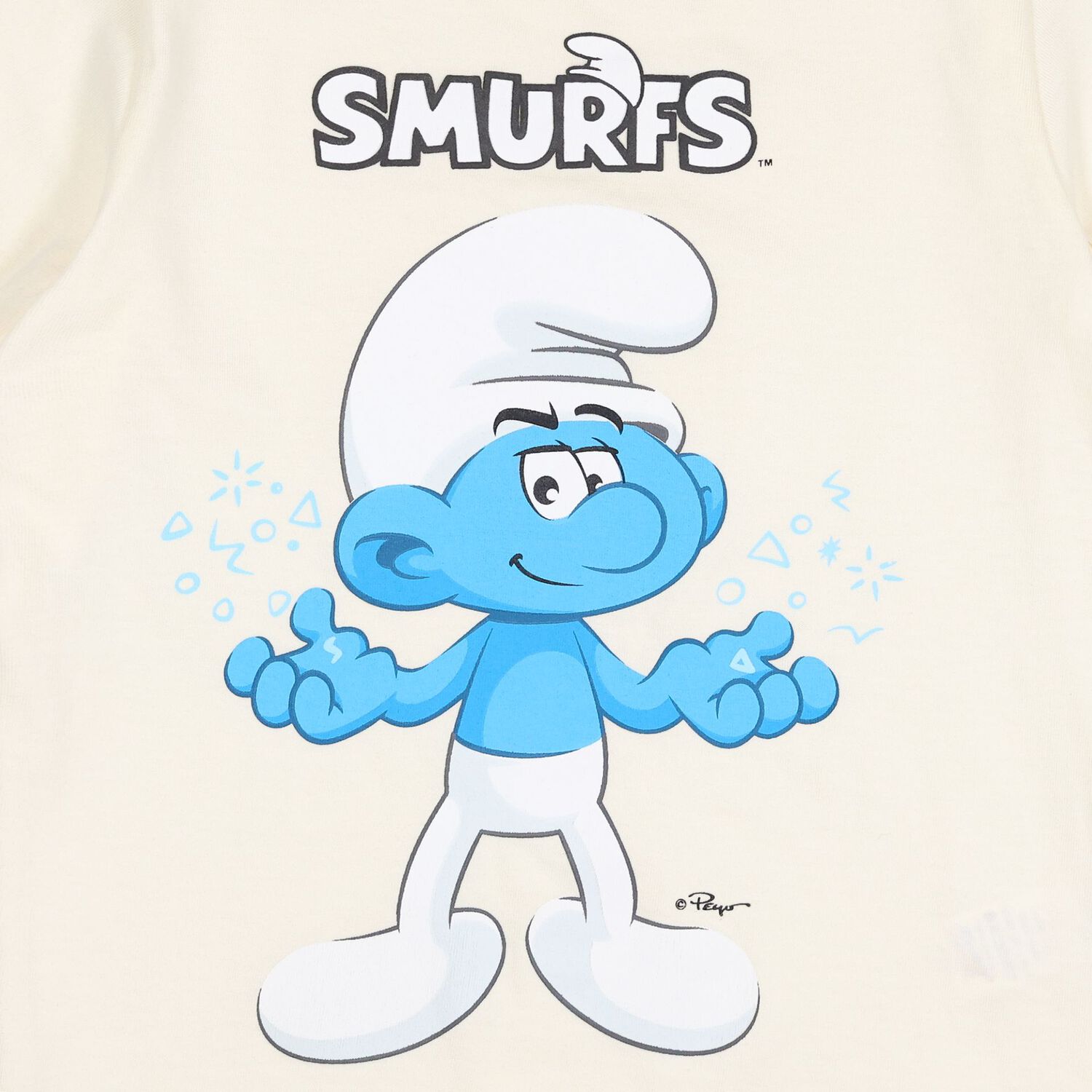 Boys Ivory & Grey Smurfs Shorts Set, 1, hi-res