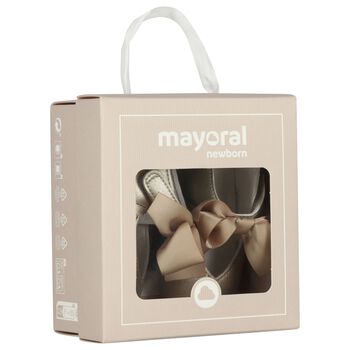 Baby Girls Gold Bow Pre Walker Shoes