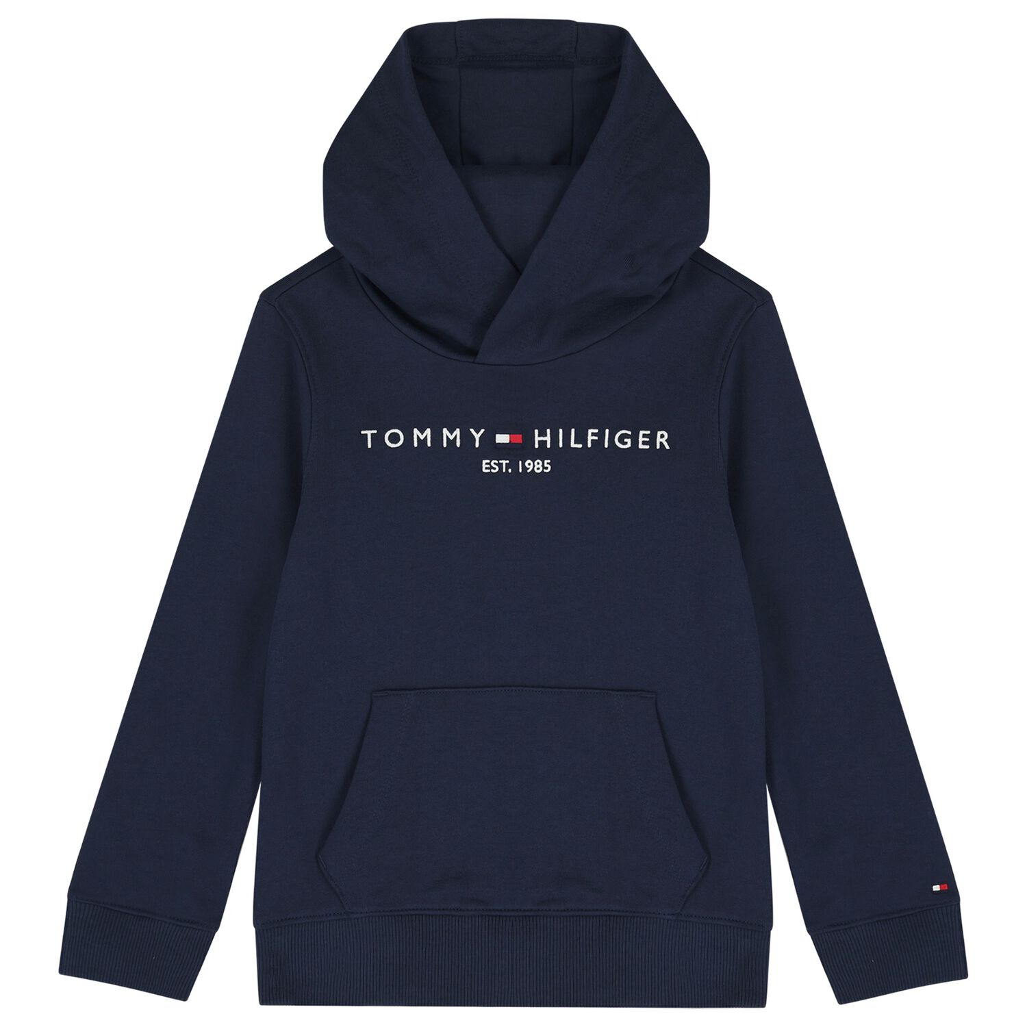 Boys Navy Blue Logo Hooded Top, 2, hi-res