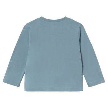 Younger Boys Blue Tiger Long Sleeve Top