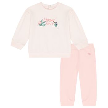 Younger Girls Pink Logo Tracksuit