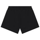 Girls Black Logo Shorts, 2, hi-res