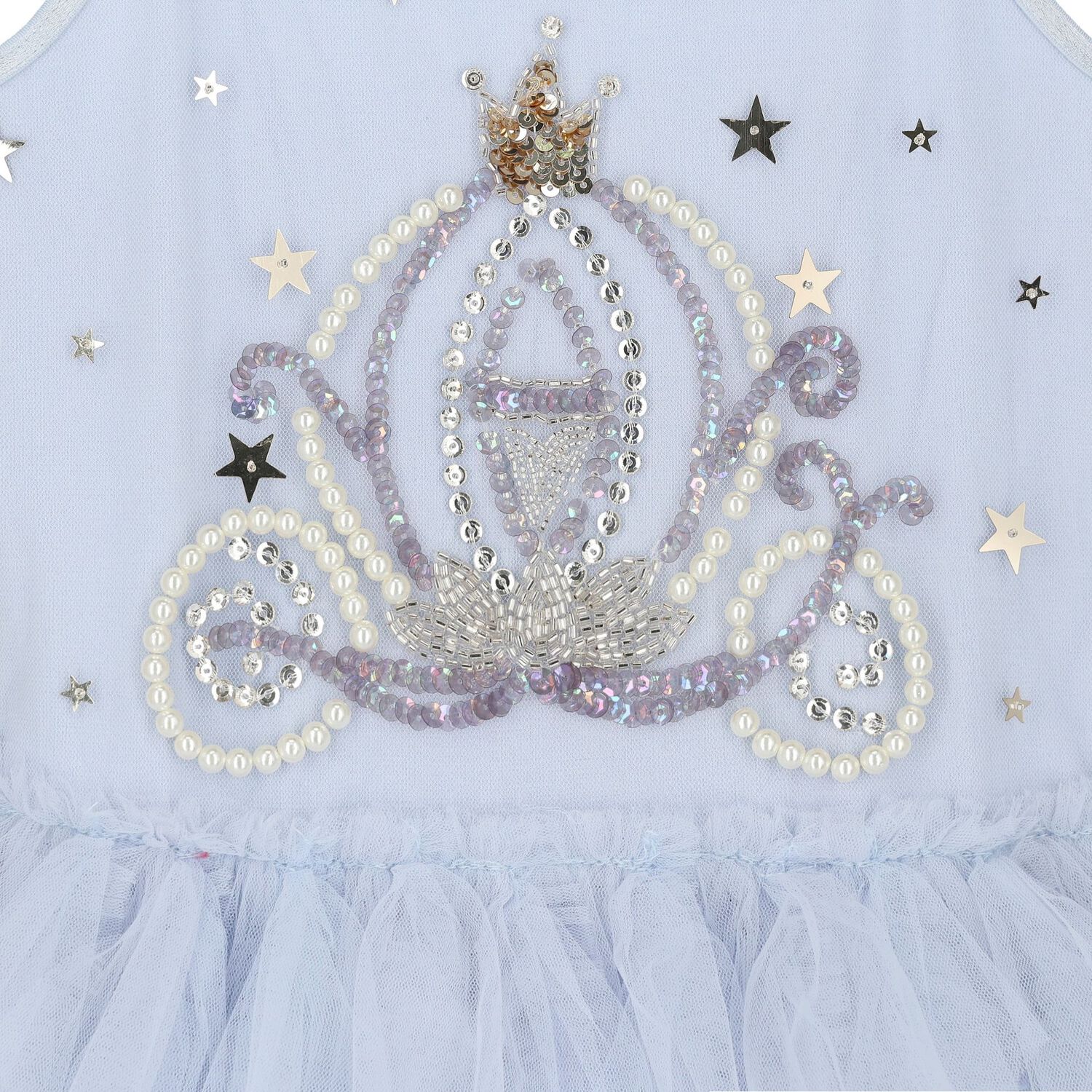 Girls Blue Tulle Crown Dress, 1, hi-res image number null
