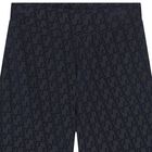Boys Black & Navy Blue Logo Shorts, 1, hi-res