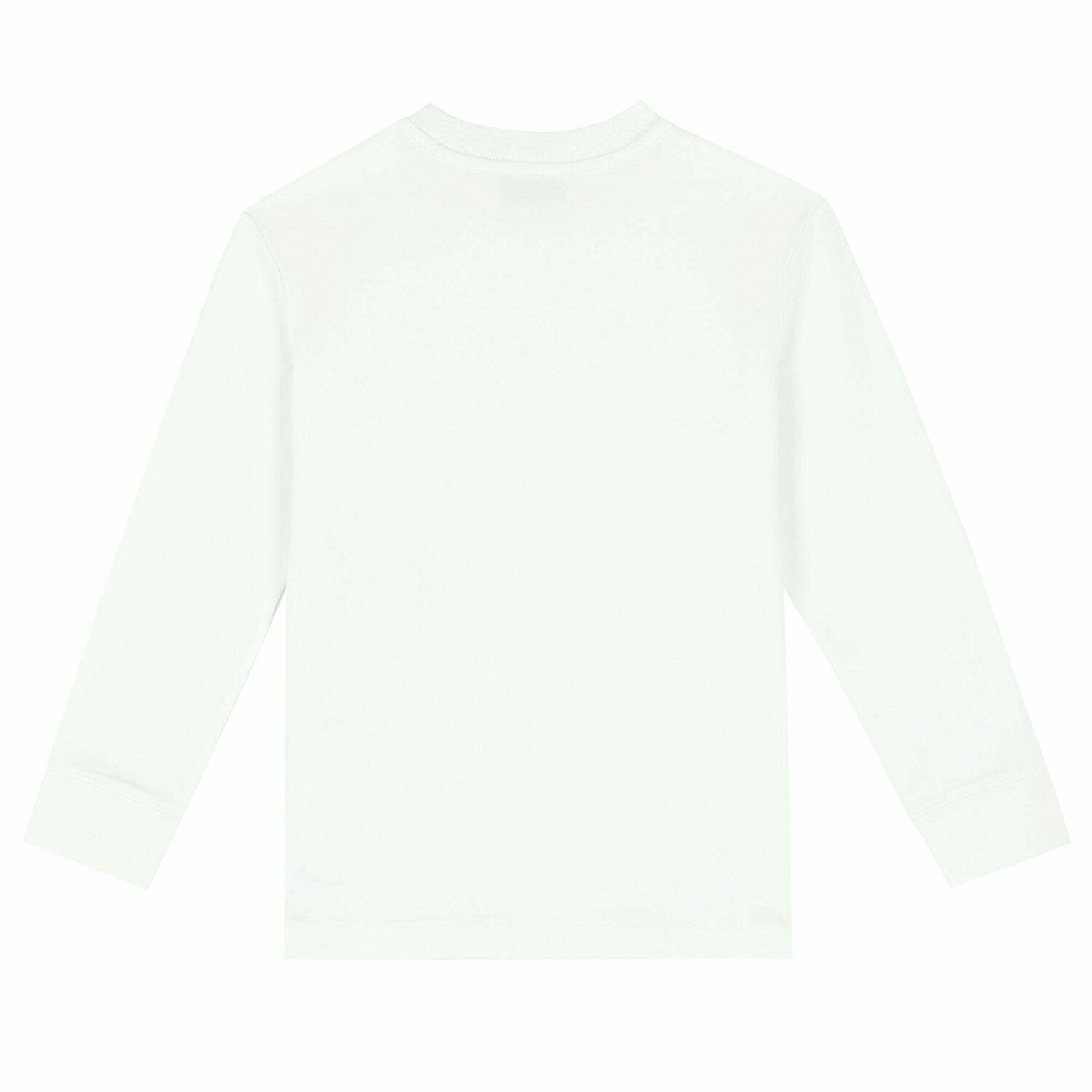 Boys White Logo Long Sleeve Top, 1, hi-res image number null