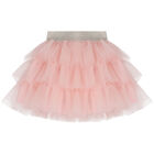 Girls Ivory Top & Pink Tulle Skirt Set, 10, hi-res
