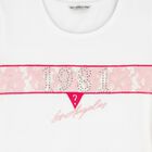 Girls White Logo Dress, 1, hi-res