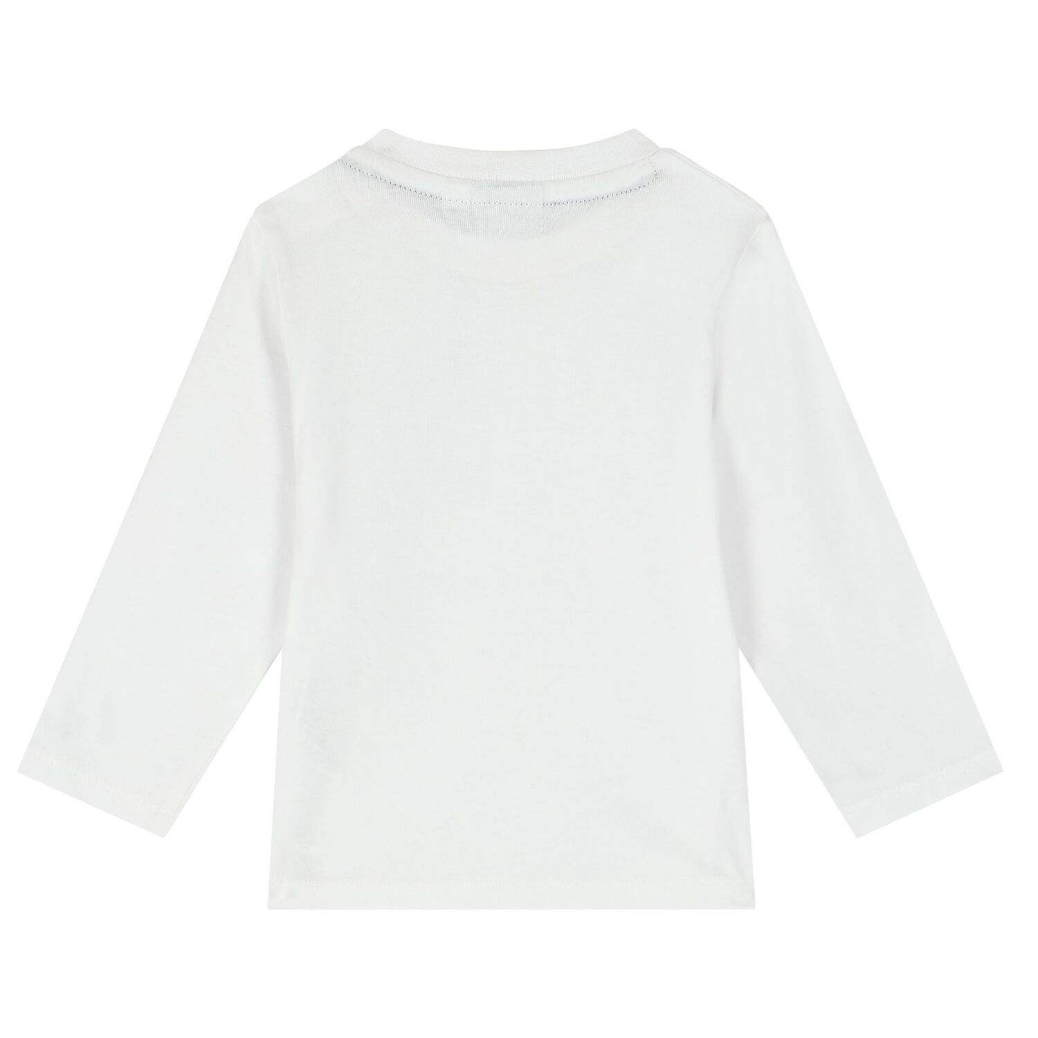 Younger Boys White Logo Long Sleeve Top, 2, hi-res image number null