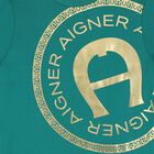 Boys Green & Gold Logo T-Shirt, 2, hi-res