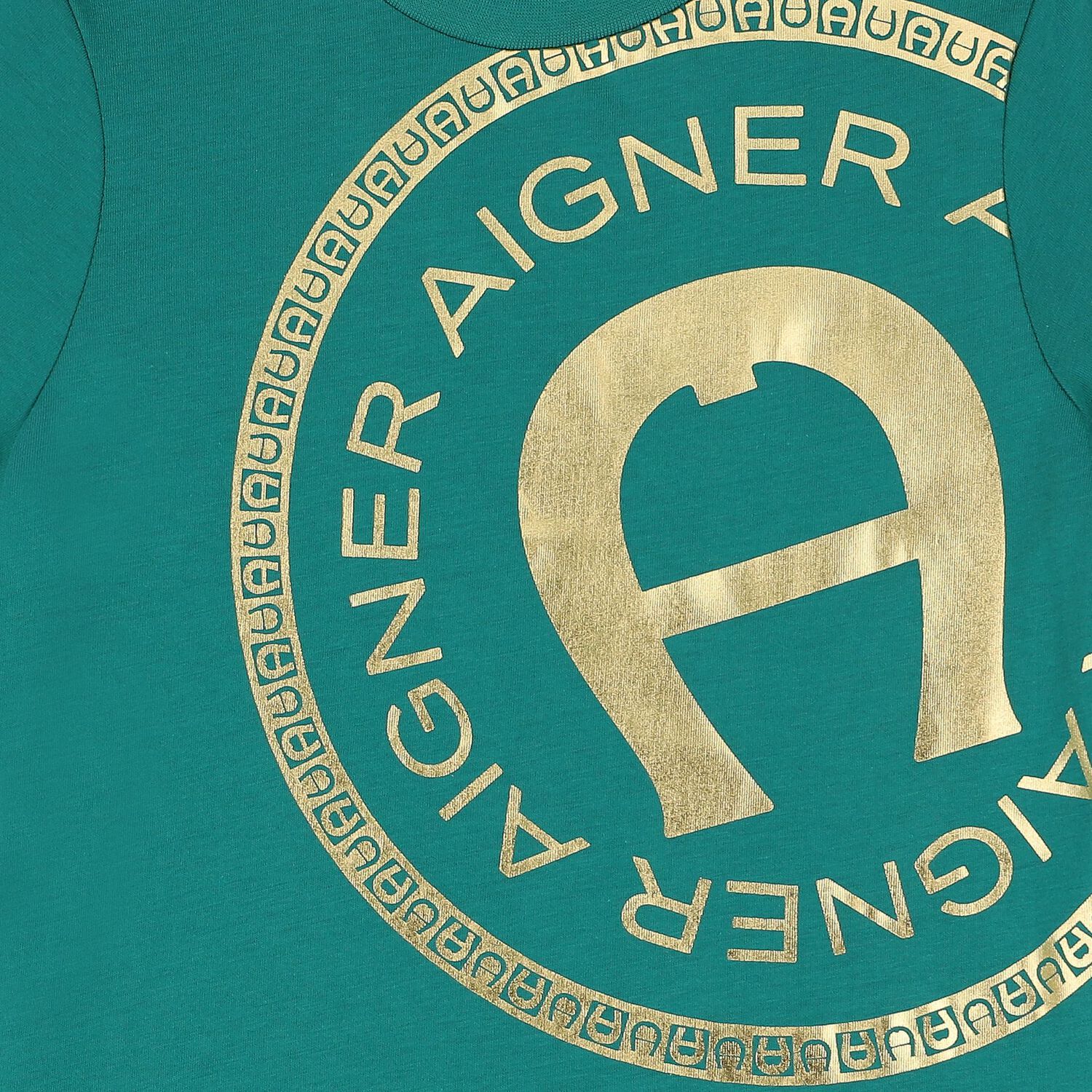 Boys Green & Gold Logo T-Shirt, 2, hi-res