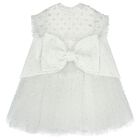 Girls White Embellished Tulle Dress, 1, hi-res
