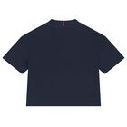 Girls Navy Blue Logo T-Shirt, 1, hi-res